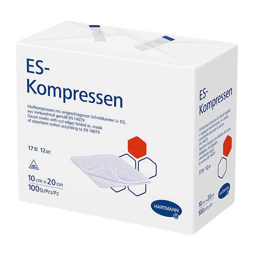 ES-KOMPRESSEN unsteril 10x20 cm 12fach 100 St
