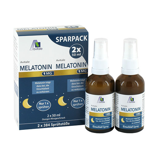 MELATONIN 1 mg Einschlaf-Spray Sparpack 2x50 ml
